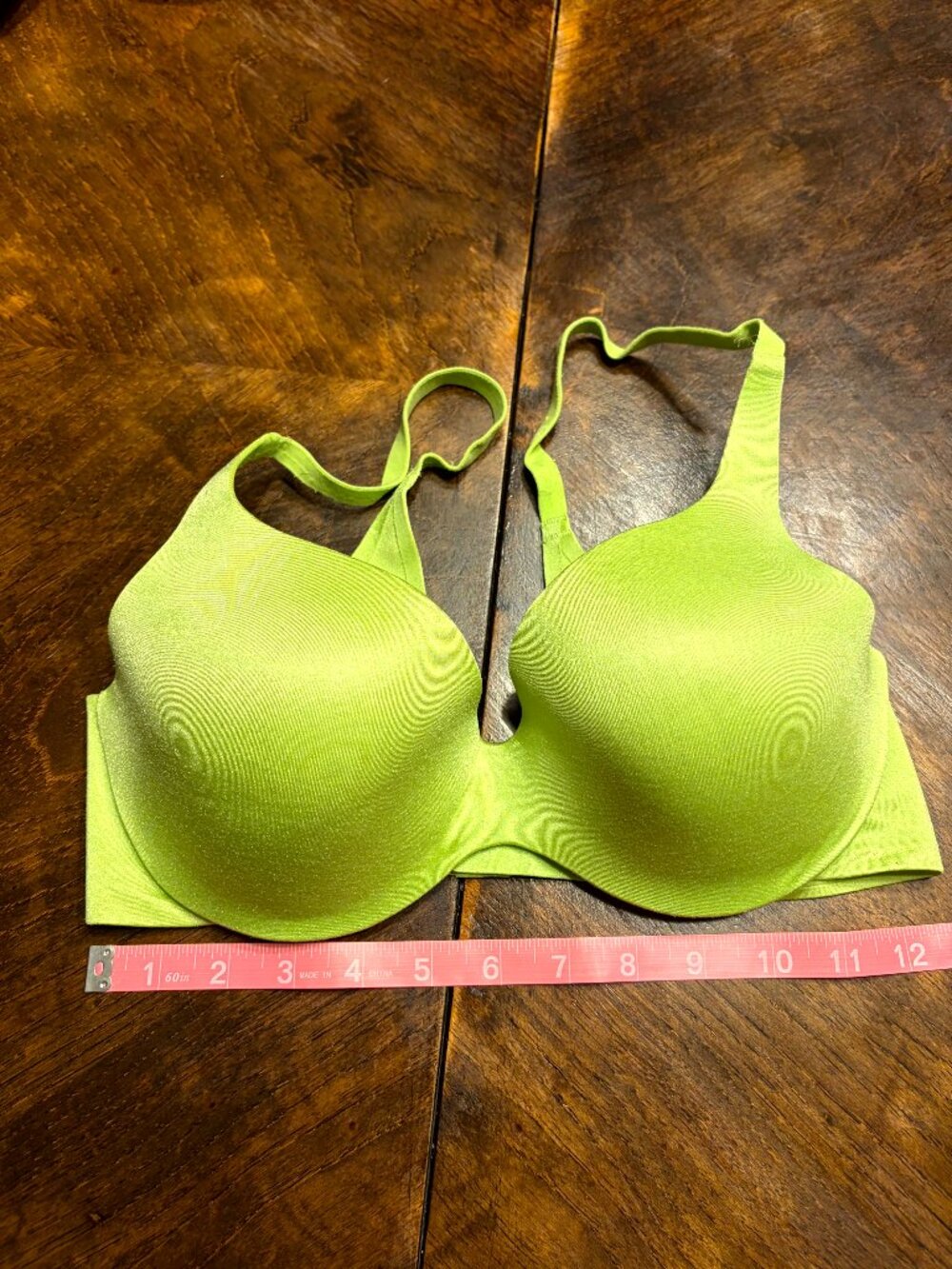 Victoria's Secret Lined Demi Bra 34D  Lime Yellow Underwire
